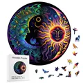 Moon And Sun - Yin Yang - Wooden Puzzles For Advanced Players - Creative Multiple Special Shapes
