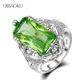 Sterling Silver 925 Rings Rings Green Topaz Ring 10x20MM Big Gemstone Beryl Romantic Gift Engagement