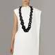 Gothic Handmade Rubber Necklace Designer Geometric Luxury Jewelry Women Round Pendant Necklaces