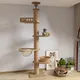 Wooden Cat Tree House Multifunction Pet Furniture Kitten Climbing Toy Cat Scratching Posts Cat Tower