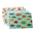 A4 Cartoon Marine Fish File Folders Holder 32*23cm Snap Button Folder Pens Paper Storage Bag Folders
