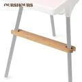 Baby High Chair Footrest Natural Bamboo Wooden Infant Seat Foot Rest Non-slip Stable Highchair