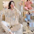 Spring And Summer 2 Piece Nursing Clothes Pure Cotton Nursing Pajamas Monthly Clothes Maternity