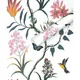 Carta da parati autoadesiva per uccelli floreali carta da parati moderna con fiori rosa soggiorno