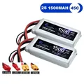 2/4PCS 7.4V 1500mAh 45C 2S Lipo 7.4V Universal Battery With Deans T/JST/XT30/XT60 For RC Drones Car