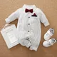 Baby Jumpsuit Striped Handsome Gentleman Style Comfortable And Soft Spring And Autumn Long Sleeved