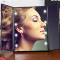 Foldable Makeup mirror with led light Pocket travel Mirrors Bathroom Dressing Table make up