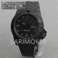 LARIMOKER 40mm Black white Dial Luminous Japan NH36A Automatic Mens Rubber strap Watchl AR coating