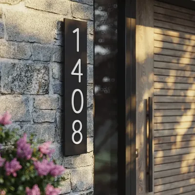 Custom Modern House Number Sign Matte Acrylic Address Digit Sign Outdoor Waterproof Plaques Large Vertical & Horizonta Door Sign