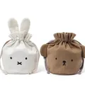 corduroy Miffy rabbit Drawstring Bundle pouch Kawaii lovely travel Portable cosmetic Storage Washing