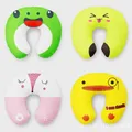 INS Style U Shaped Pillow Animals Cute Duck Frogs Colorful Cushion Inflatable Neck Pillow Soft