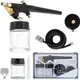 138Type Airbrush Kit Mini Single Action Air Brush Set Siphon Feed 0.8mm Paint Spray Gun w/ Hose 22cc