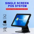 15" Dual LCD Screen One touch Panel POS Machine Cash Register for Restaurants and Supermarkets All