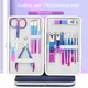 7-15PCS Blue Pink Gradient High-quality Steel Nail Clipper Sciccors Cuticle Manicure Tools Pedicure