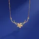 Skyrim Romantic Flower Pendant Necklace Women Stainless Steel Gold Color Clavicle Chain Bohemian