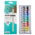 12 Colors Acrylic Paints 6/12 ML Waterproof Professional Acrylic Paint Tube for Wood/Canvas/Fabric