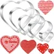 Heart Cookie Cutter Set Stainless Steel Love Heart Shaped Fondant Biscuit Molds for Valentines Day