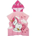 Cartoon Kids Hooded Bath Towel with Storage Bag Super Absorbent Quick-drying Beach Towel Soft