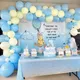 Cartoon Pooh Pastel Blue and Yellow Baby Shower Balloon Garland Kit Winnie the Pooh Bear 1st