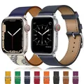 Leather Strap For Apple watch band 49mm 45mm 44mm 40mm 41mm watchband bracelet belt correa iwatch