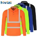 Safety Shirt with Reflective Stripes Long Sleeve Reflective Polo Shirt with Buttons Construction
