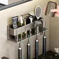 Electric Toothbrush Rack Bathroom Wall Hanging Family Gargle Cup Rack Punch-Free Tooth-Brushing Cup