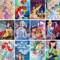 Disney Cartoon Princess 35 Pieces Mini Jigsaw Puzzles Snow White Mermaid Cinderella Wooden Puzzle