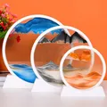 5/7/12 Inch 3D Moving Sand Art Picture Round Glass Deep Sea Sandscape Hourglass Quicksand Sand