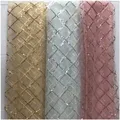 Sequin Embroidery Fabric Check Embroidery Lace Sequin Embroidery Craft Fashion Wedding Dress DIY