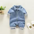 IENENS Newborn Clothes Jumpsuits Baby Cotton Rompers Short Sleeves One-pieces 0-18 Months Soft Suits