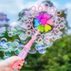 Bubble Blowing Wand Stick Machine Kids Handheld Windmill Manual Automatic Bubbles Water Gun Summer