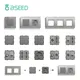 BSEED Light Switches Glass Panel Parts White USB Wall Sockets Function Parts DIY EU CAT5 TV Sockets