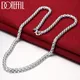 DOTEFFIL 925 Sterling Silver 5mm Round Box Chain 18/20/24 Inch Necklace For Woman Men Fashion