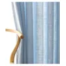Modern sky blue curtains semi shading sheer curtains for bedroom balcony curtains custom size for
