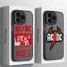 Music acdc Cool For Apple iPhone 15 14 13 12 11 mini Pro Max 8 7 6S 6 XR X XS Plus Frosted