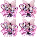 Minnie Mouse Party Decorations Birthday Foil Balloons Set Cartoon Bow Disney Minnie Head Balloons