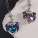 Exquisite Fashion Color Dragon Pendant Necklace For Women Blue Purple Dragon Necklace Cute Dragon