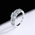 Super Luxury 18K White Gold Ring Inlay Sparkling 5pcs Diamonds In All 5 Carat VVS1 D Color