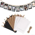 10Pcs 3Inch Paper Frame with Clips Rope Frame Pictures DIY Hanging Picture Album Wall Photo Frame