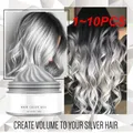 1~10PCS Smoky Gray Punk Style Hair Cream Light Silver Grey Grandma Gray Hair Dye Color Unisex Color