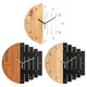 Rustic 12 Inch Round Wooden Wall Clock Battery Operated Wall Decor for Kitchen Living Room