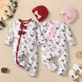 0-18 Months Newborn Baby Girl Romper Clothes Long Sleeve Flower Bodysuit Costume Lovely Baby Spring