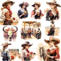 Western Cowboy Beauty Stickers Crafts And Scrapbooking stickers kids toys book Decorative sticker