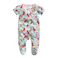 Kavkas Baby Clothes Short Sleeve Bamboo Summer Girl Rompers Flower Printed Newborn Girls Jumpsuit