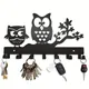 CIFBUY Multi-Purpose Black Metal Owl Key Holder Hooks For Door Corridor Foyer Bedroom Dormitory -