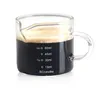 Espresso Glass Measuring Cup Triple Pitcher Milk Cup 75ML Espresso Cups with Handle Espresso Shot