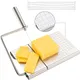 LMETJMA Cheese Slicers with Wire for Block Cheese Adjustable Cheese Cutter Board with 5 Replacement