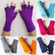 1Pair Knitted Half Finger Gloves Long Wrist Fingerless Gloves For Women Men Cashmere Winter Gloves