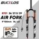 BUCKLOS Mountain Bike Air Fork 9*100mm Bicycle Air Suspension Fork Travel 120mm Straight/Tapered