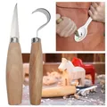 New Stainless Steel Woodcarving Cutter Woodwork Sculptural DIY Wood Handle Spoon Carving Knife